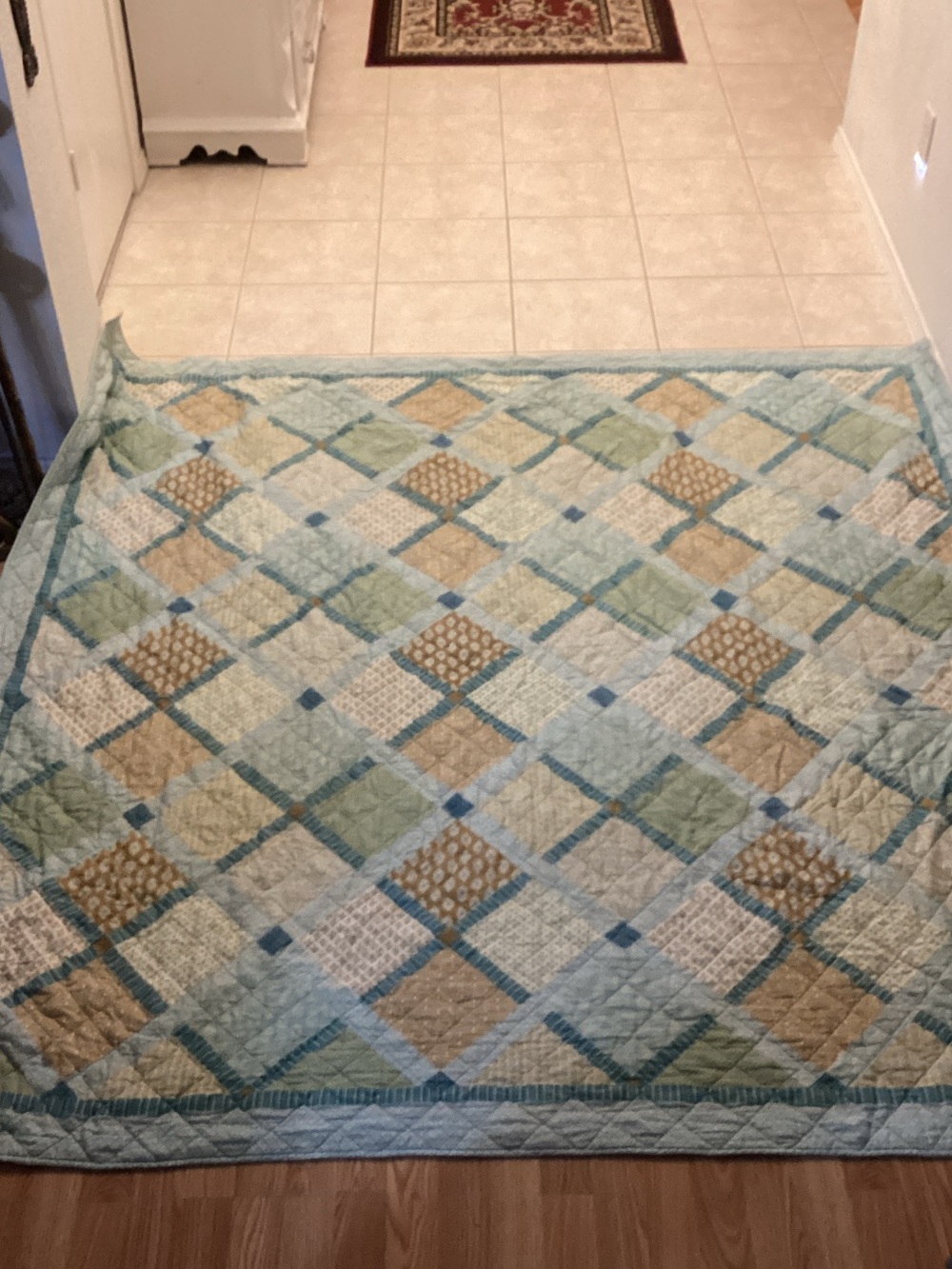Light Blue Patchwork Quilt - Home Bedding